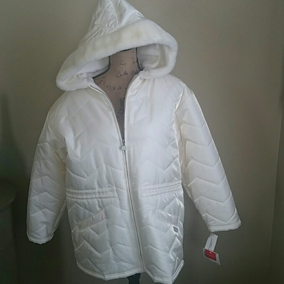Cream Hooded Puffy Jacket - Picture 3 of 4
