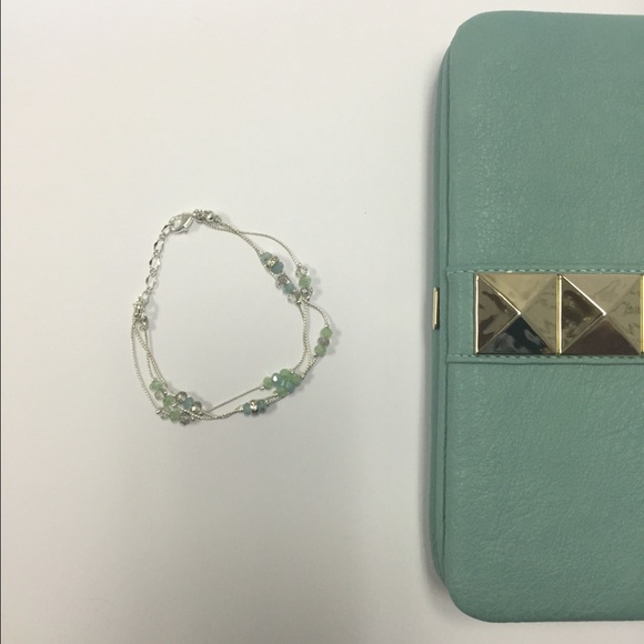 Green Blue & Silver delicate bracelet