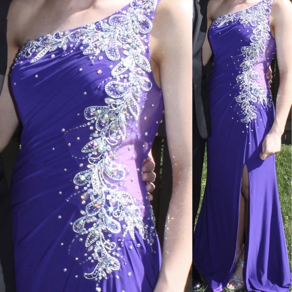 La Femme Purple Prom Dress - Picture 2 of 2