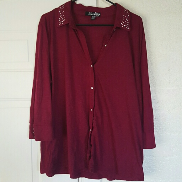 Burgundy Collared Shirt