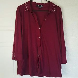 Burgundy Collared Shirt