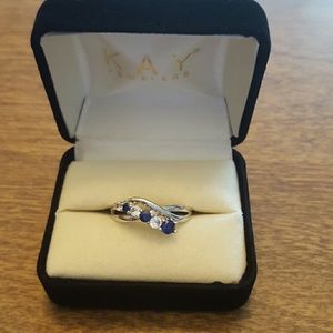 Blue and white Sapphire ring