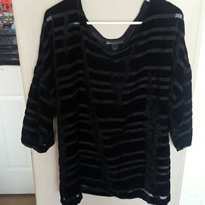 Velvet Stripe Sheer Top