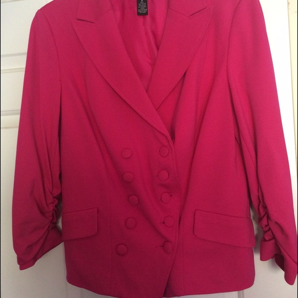 INC short hot pink double breasted jacket.