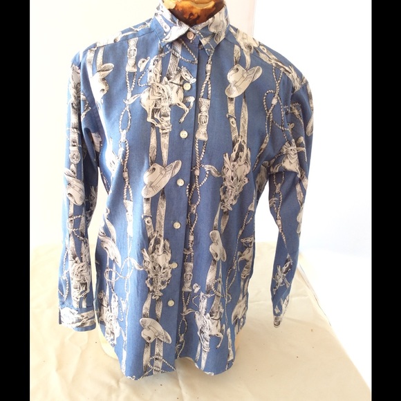Vintage Western print button down