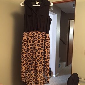 Cheetah Print High-Low Dress