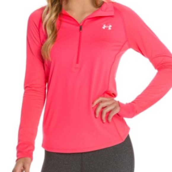 SOLD-Under Armour Semi-Fitted Bright Pink top - Picture 4 of 4
