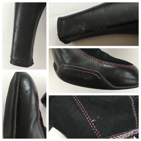 Cole Haan black pink Nike ankle boots heels - Picture 4 of 4