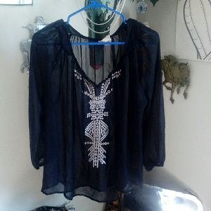 3/4lentgh sleeve peasant top