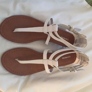 White and tan sandals Express