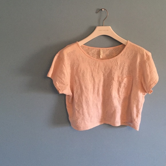 Light pink burnout crop top - Picture 2 of 4