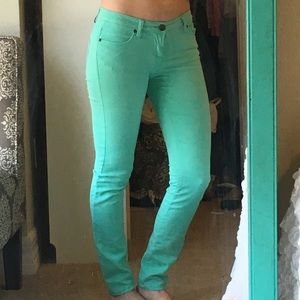 Green stretch jeans!