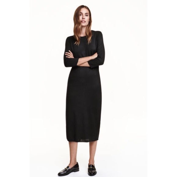 H&M long sleeve knit maxi dress
