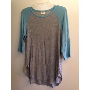H.I.P Grey/Teal Baseball T