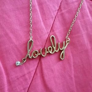 Gold "lovely" necklace