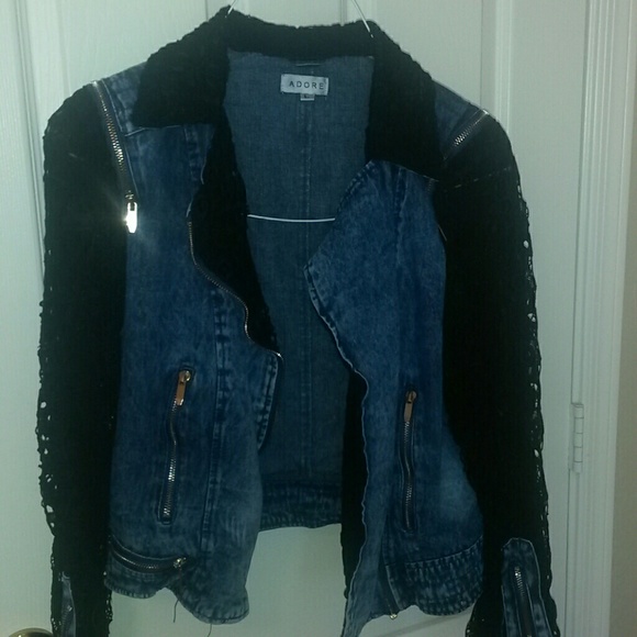 Denim jacket with Black lace