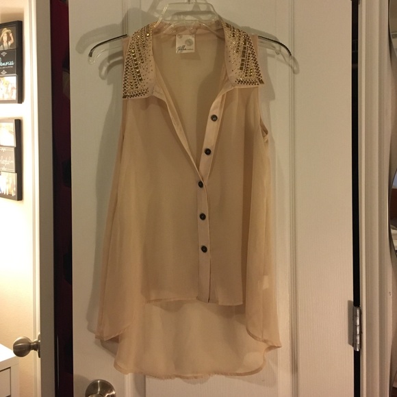 See through button down shirt