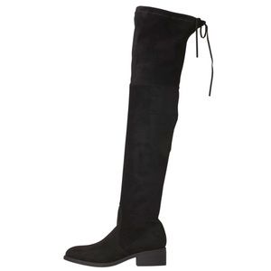 NEW IN BOX Black suede over the knee boots