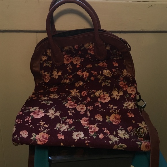Corduroy flower print bag