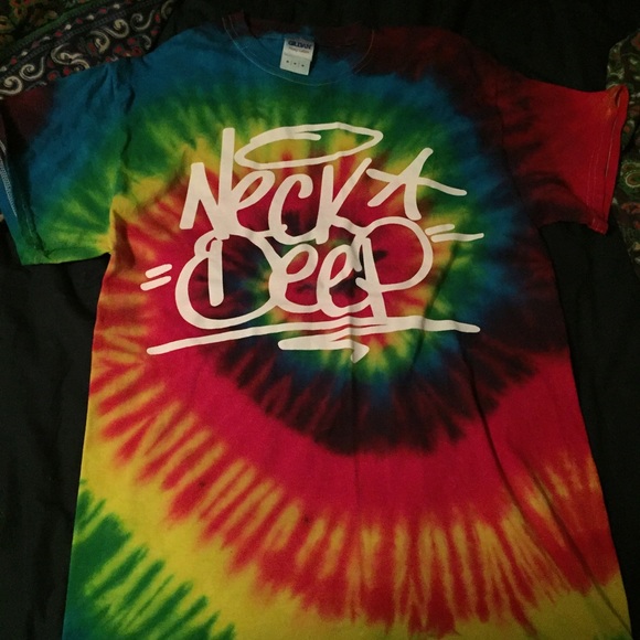 neck deep tie dye shirt