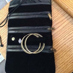 Totes velvet travel jewelry roll up bag