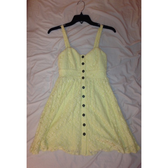 yellow flowery button up dress