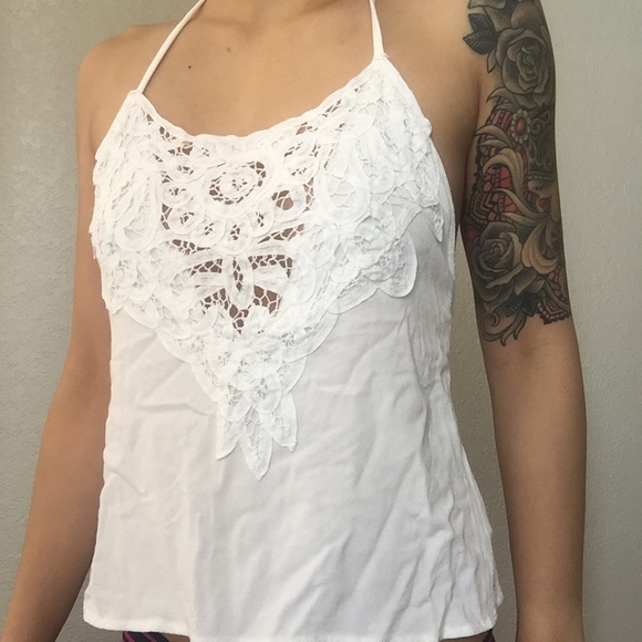 White Lace Halter Top