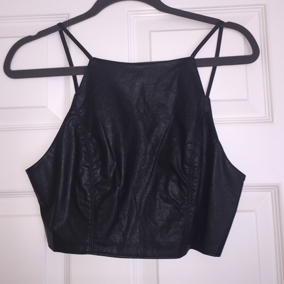 Faux Leather Crop Top