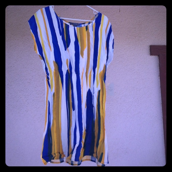 Forever 21 Shirt Length Dress Cream & Mustard