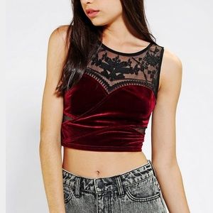 Urban Outfitters velvet crop top