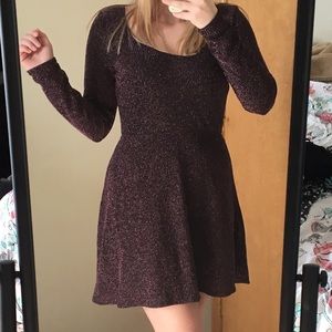 Sparkly Purple Knit Dress