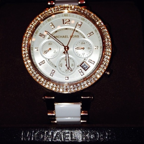 Michael Kors Rose Gold and White watch