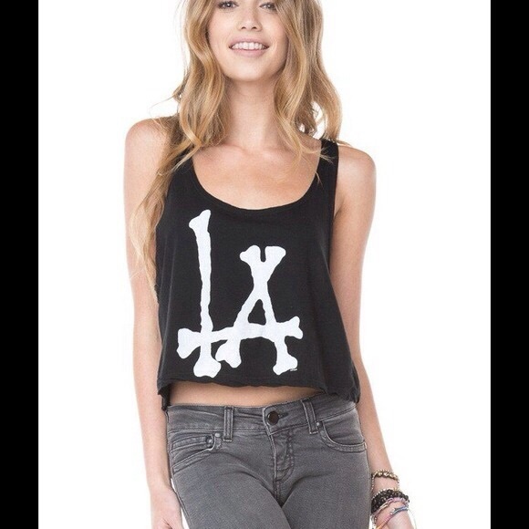 Brandy Melville white bones crop top - Picture 2 of 4