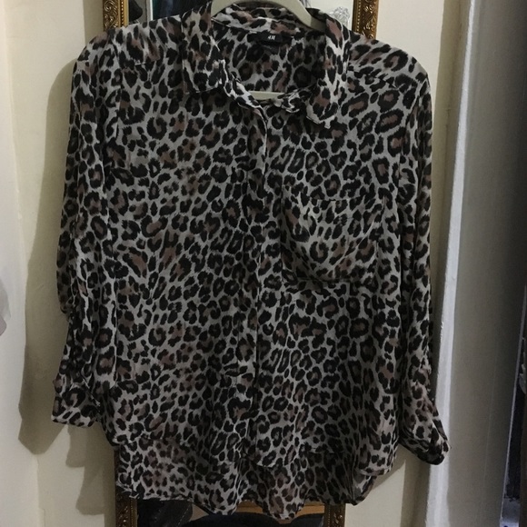 High low leopard blouse