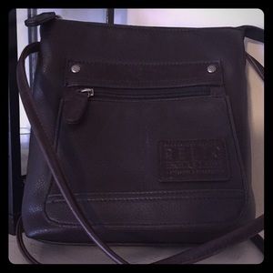 Relic Brown Leather Cross Body Bag