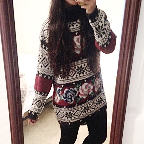 Retro vintage oversized knit sweater