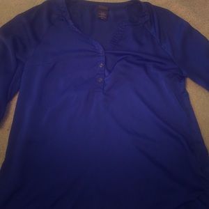 Blue silk blouse