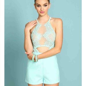Mint Lace Romper