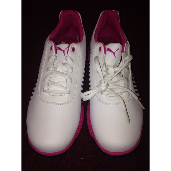 pink and white puma sneakers - Picture 1 of 4