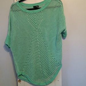 Short sleeve mint sweater