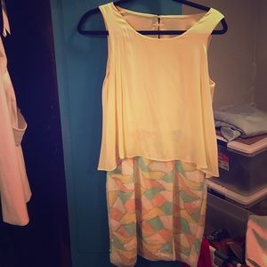 100% silk overlay dress with beaded bottom