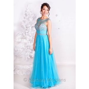 Embellished Portrait Back Princess Prom Dress