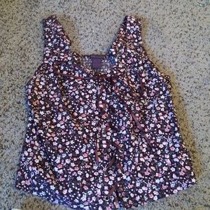 Floral tie up tank