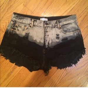 Ombre jean shorts