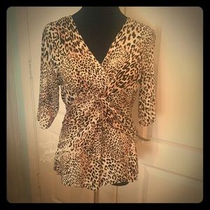 Saks Fifth Avenue Animal Print Knit Top