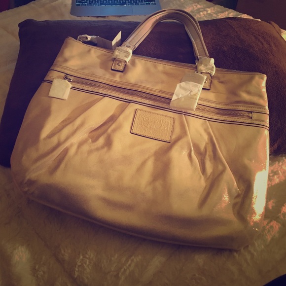 Coach Metallic Champagne Tote - Final Sale