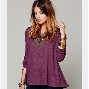 Purple rockabilly long sleeve top