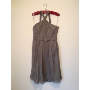 J. Crew Grey Silk Chiffon Dress