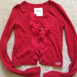 Hollister XS red cardigan