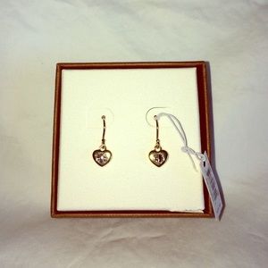 Coach Heart Turnlock Wire Earrings